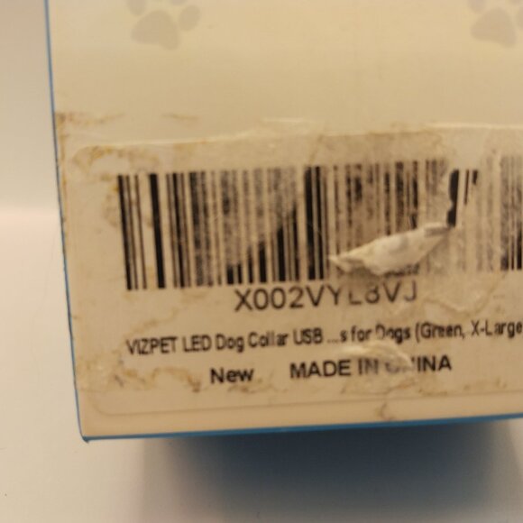 Vizpet LED Dog collar Light Up Dog Collar Adjustable USB Rechargeable size XL - Picture 6 of 13